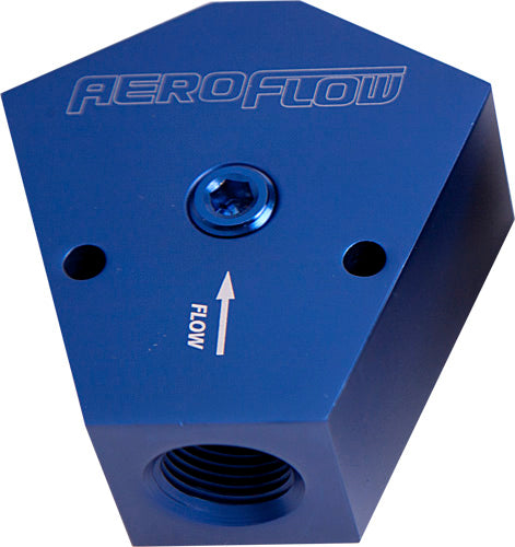 FUEL BLOCK 3/4"- 3/4" IN - OUTBLUE 1/8" NPT PORT & MOUNT