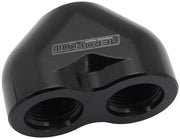 AEROFLOW -16AN TO 2 x -12AN   FEMALE ORB U BLOCK BLACK