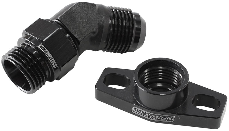 TURBO DRAIN ADAPTER -10AN 45  DEGREE 38-44MM HOLE CENTRES