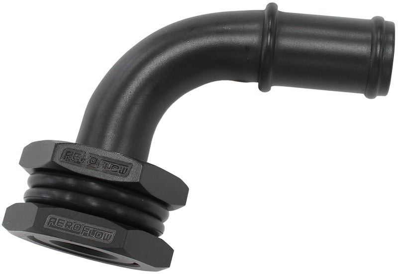 BULKHEAD 90 TURBO DRAIN 5/8   BARB OIL PAN SUMP ADAPTER