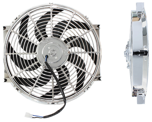 14" CURVED BLADE CHROME FAN   REVERSIBLE 1350CFM Default Title