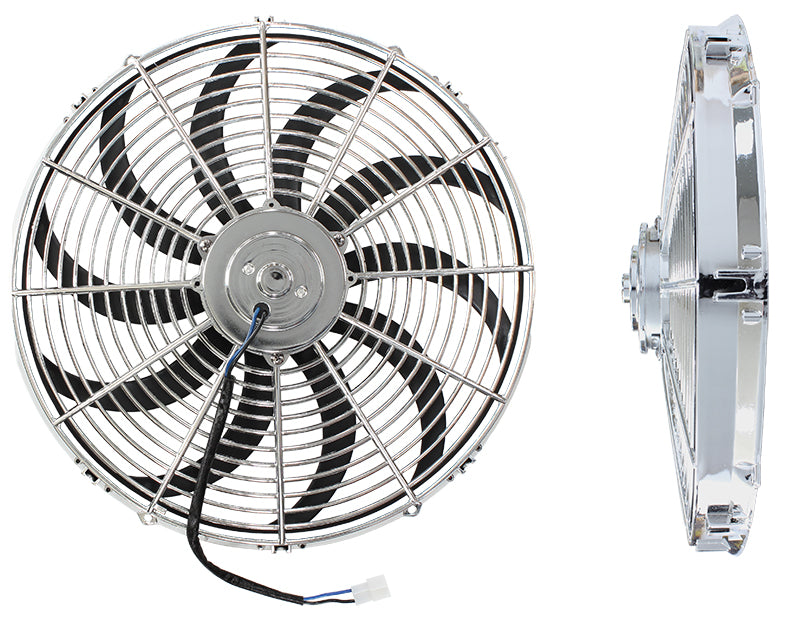 16" CURVED BLADE CHROME FAN   REVERSIBLE 1750CFM