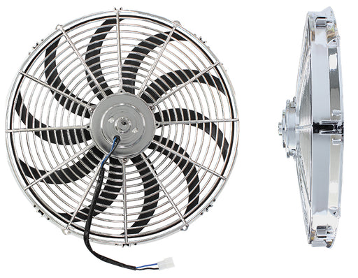 16" CURVED BLADE CHROME FAN   REVERSIBLE 1750CFM