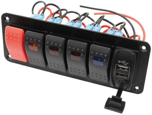 SWITCH PANEL 2x W/ USB, Start & 4 x ON / OFF SWITCHES