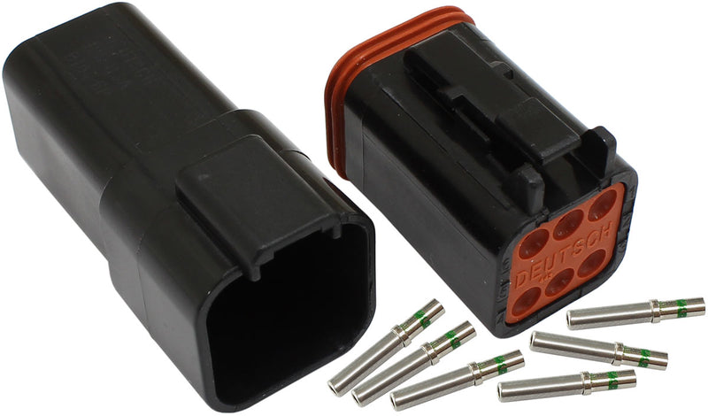 WEATHERTIGHT 6 PIN CONNECTOR  KIT DEUTSCH DT STYLE BLACK