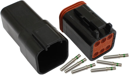 WEATHERTIGHT 6 PIN CONNECTOR  KIT DEUTSCH DT STYLE BLACK