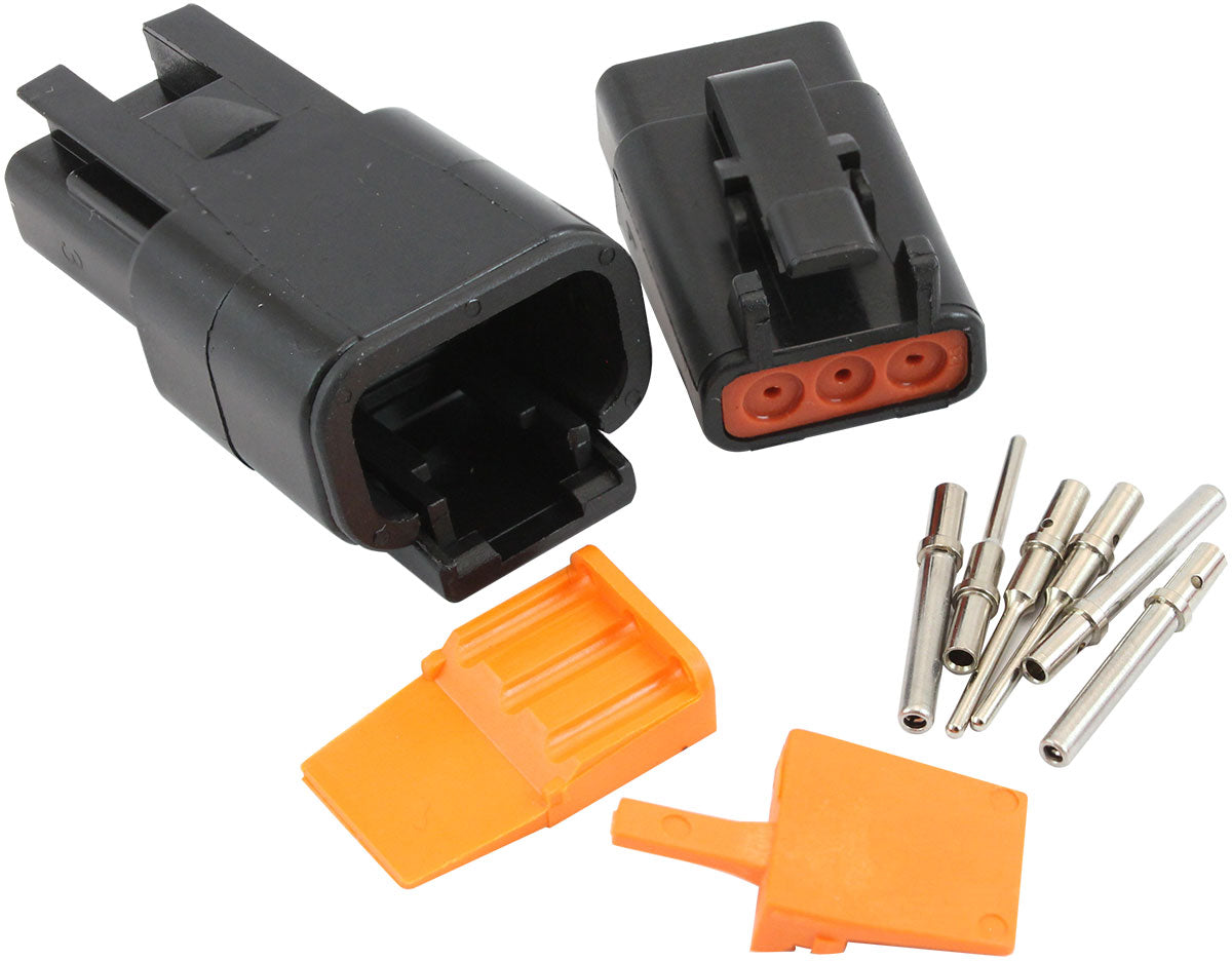 WEATHERTIGHT DTM 3 PIN BLACK  CONNECTOR KIT DEUTSCH DTM STYL