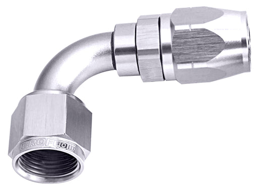 ALLOY 90 DEG HOSE END -20AN   SILVE CUTTER STYLE FULL SWIVEL