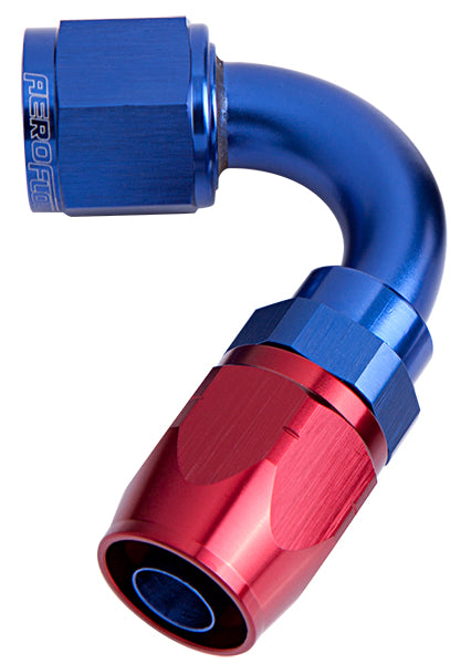ALLOY 120 DEG HOSE END -4AN   BLUE CUTTER STYLE FULL SWIVEL