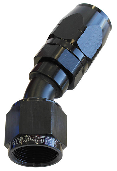 ALLOY 30 DEG HOSE END -10AN   BLACK CUTTER STYLE FULL SWIVEL