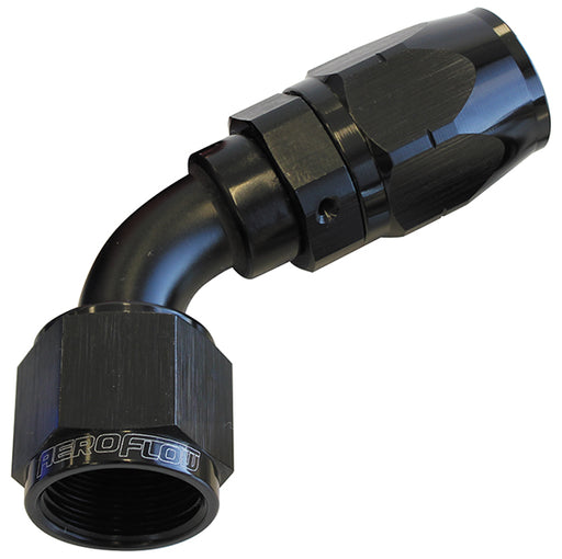 ALLOY 60 DEG HOSE END -4AN    BLACK CUTTER STYLE FULL SWIVEL