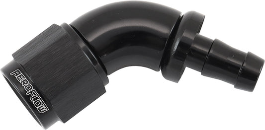 -6AN TO 5/16" BARB 60 DEG FULLFLOW PUSH LOCK BLACK