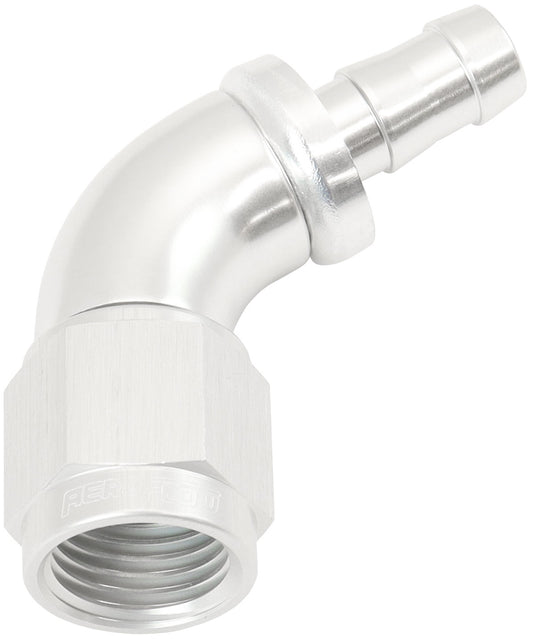 -6AN TO 5/16" BARB 60 DEG FULLFLOW PUSH LOCK SILVER
