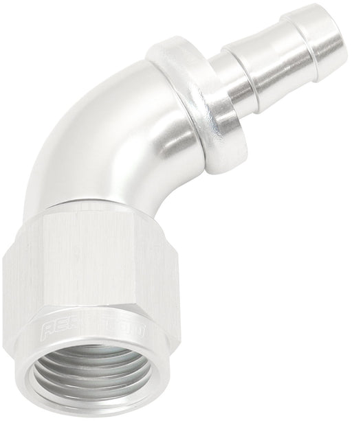 -6AN TO 5/16" BARB 60 DEG FULLFLOW PUSH LOCK SILVER