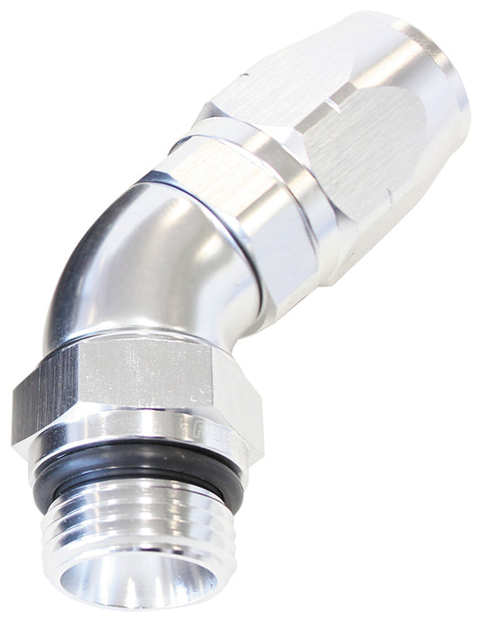 MALE HOSE END -12ORB to 16HOSEFULL FLOW BILLET  45 DEG SILVE Default Title