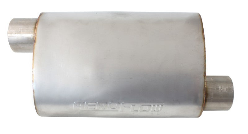 2.5" STAINLESS STEEL AEROFLOW 5500 SERIES MUFFLERS - OFFSET INLET/OFFSET OUTLET