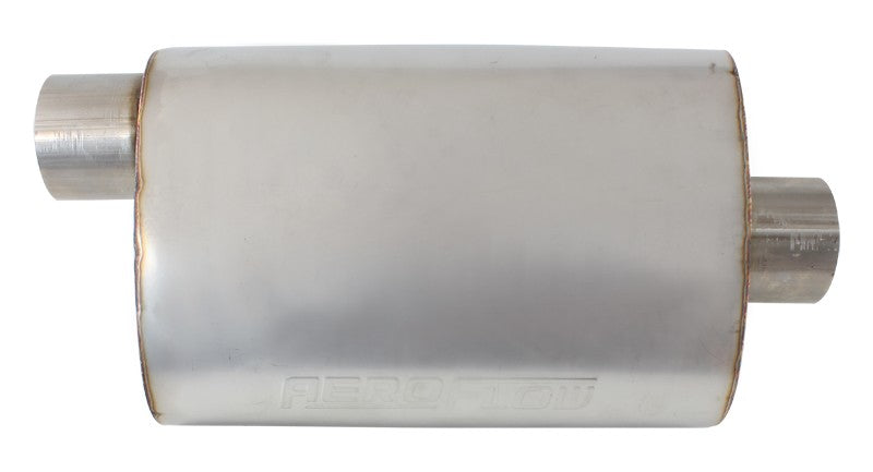 2.5" STAINLESS STEEL AEROFLOW 5000 SERIES MUFFLERS - OFFSET INLET/CENTER OUTLET
