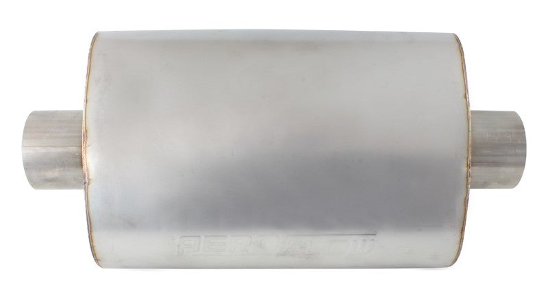 2.5" STAINLESS STEEL AEROFLOW 5500 SERIES MUFFLERS - CENTER INLET/CENTER OUTLET Default Title