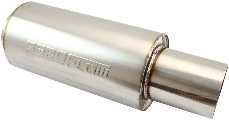 3.5" ROUND MUFFLER CENTRE     18" LENGTH 6" DIA 5" TIP S/S
