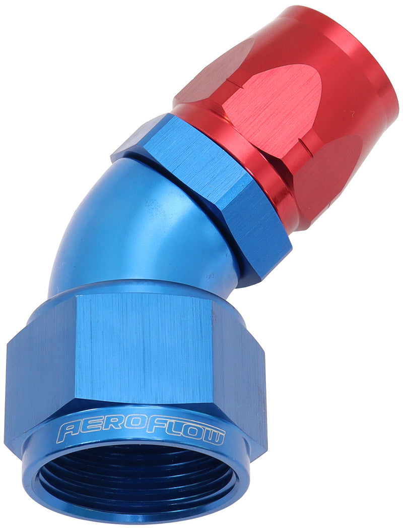STEPPED 45 DEG HOSEEND -12 HOSTO -16AN REDUCER HOSE END BLUE