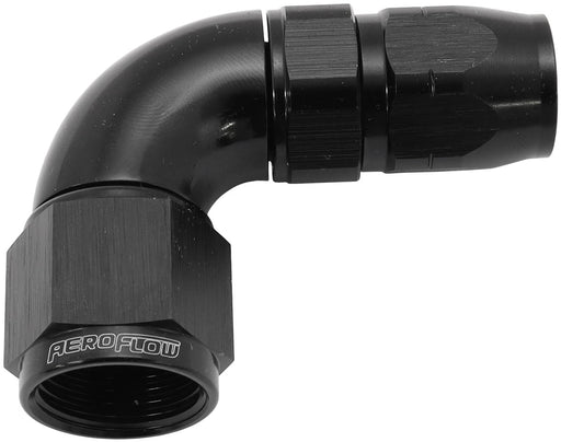 STEPPED 90 DEG HOSEEND -6 HOSETO -8AN REDUCER HOSE END BLACK