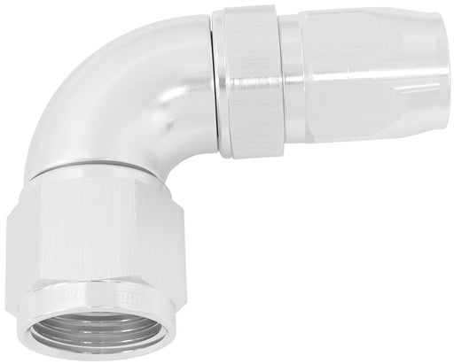 STEPPED 90 DEG HOSEEND -8 HOSETO -10AN REDUCER HOSE END SILV