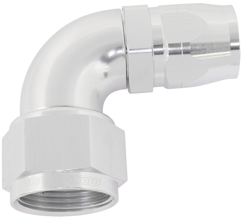 STEPPED 90 DEG FEMALE -16 AN  TO -12AN REDUCER HOSE END SILV