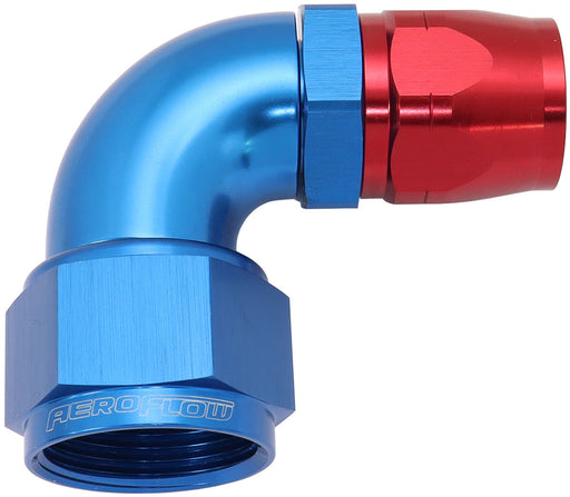 STEPPED 90 DEG FEMALE -16 AN  TO -12AN REDUCER HOSE END BLUE