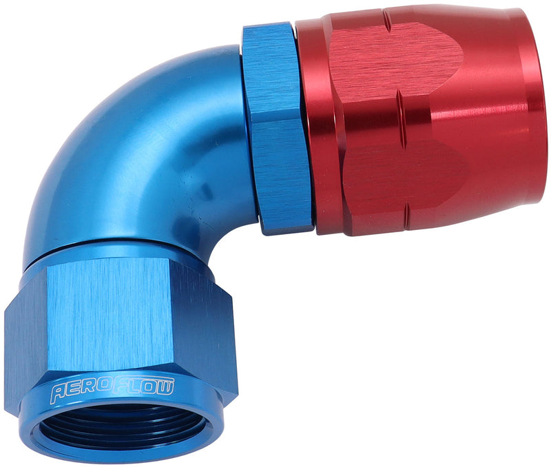 STEPPED 90 DEG FEMALE -12 HOSETO -16AN EXPANDER HOSE END BLU
