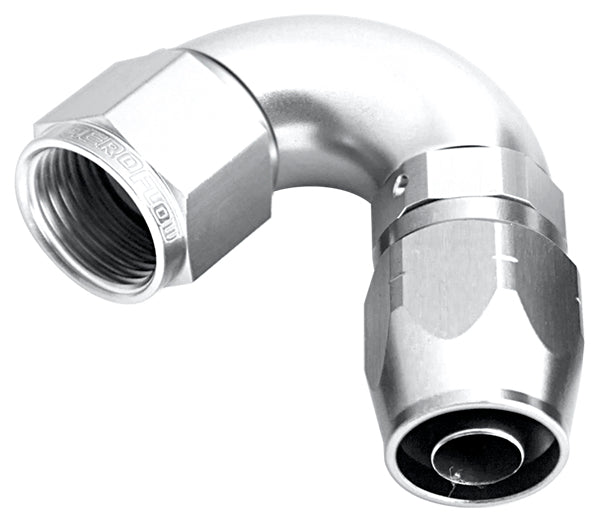 ALLOY 120 DEG HOSE END -4AN   SILVER CUTTER STYLE FULL FLOW Default Title