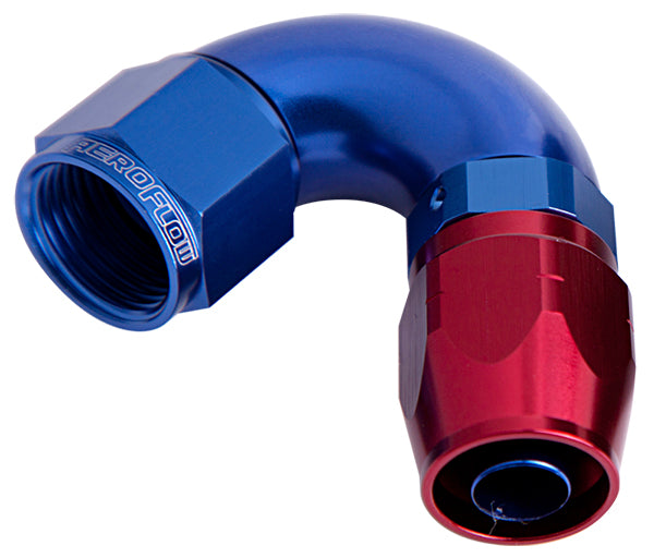ALLOY 120 DEG HOSE END -10AN  BLUE CUTTER STYLE FULL FLOW