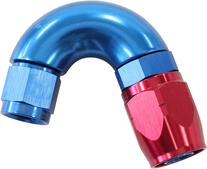 STEPPED 150 DEG HOSEEND -8 HOSTO -6AN EXPANDER HOSE END BLUE
