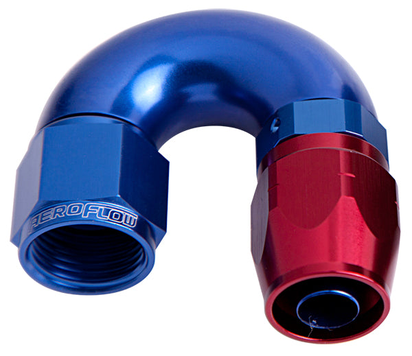 ALLOY 180 DEG HOSE END -4AN   BLUE CUTTER STYLE FULL FLOW Default Title