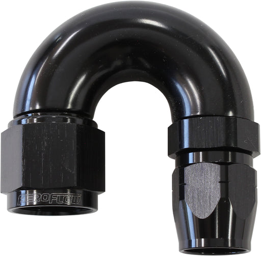 STEPPED 180 DEG HOSEEND -6 HOSTO -8AN REDUCER HOSE END BLACK