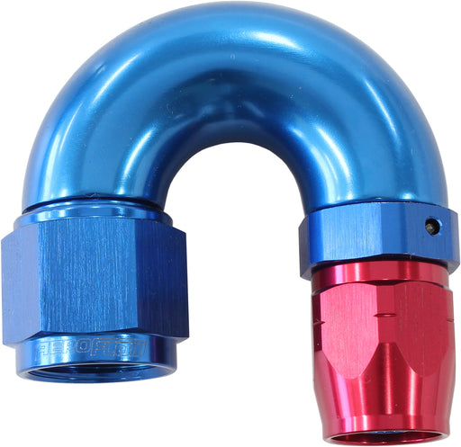 STEPPED 180 DEG HOSEEND -6 HOSTO -8AN REDUCER HOSE END BLUE