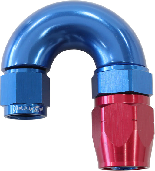STEPPED 180 DEG HOSEEND -8 HOSTO -6AN REDUCER HOSE END BLUE