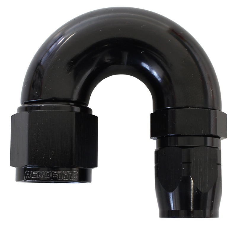 STEPPED 180 DEG HOSEEND 16 HOSTO -12AN REDUCER HOSE END BLAC
