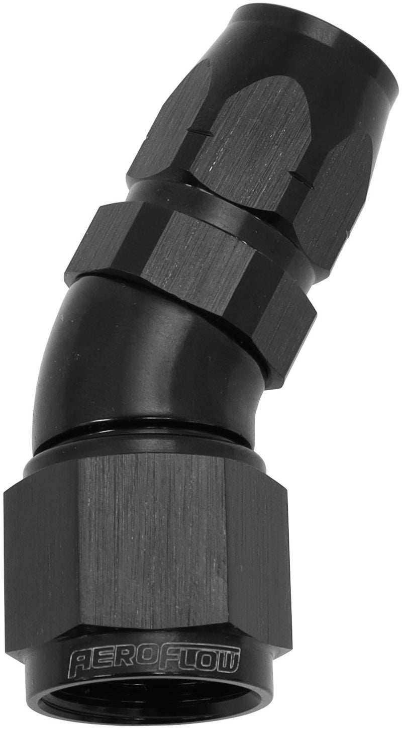 ALLOY 30 DEG HOSE END -6 HOSE TO -8AN REDUCER HOSE END BLACK