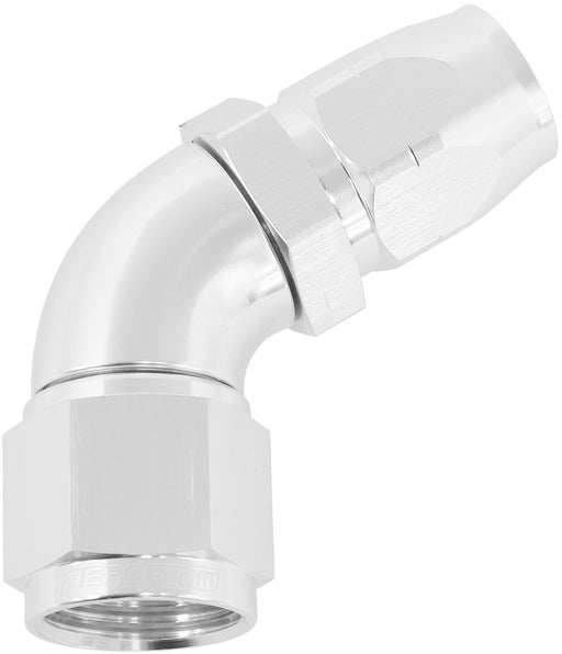 ALLOY 60 DEG HOSE END -8 HOSE TO -10 REDUCER HOSE END SILVER