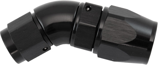 STEPPED 45 DEGREE END -8 HOSE TO -6AN EXPANDER HOSE END BLACTEFLON AF 572-08-06DBLK