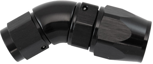 STEPPED 45 DEGREE END -8 HOSE TO -6AN EXPANDER HOSE END BLACTEFLON AF 572-08-06DBLK