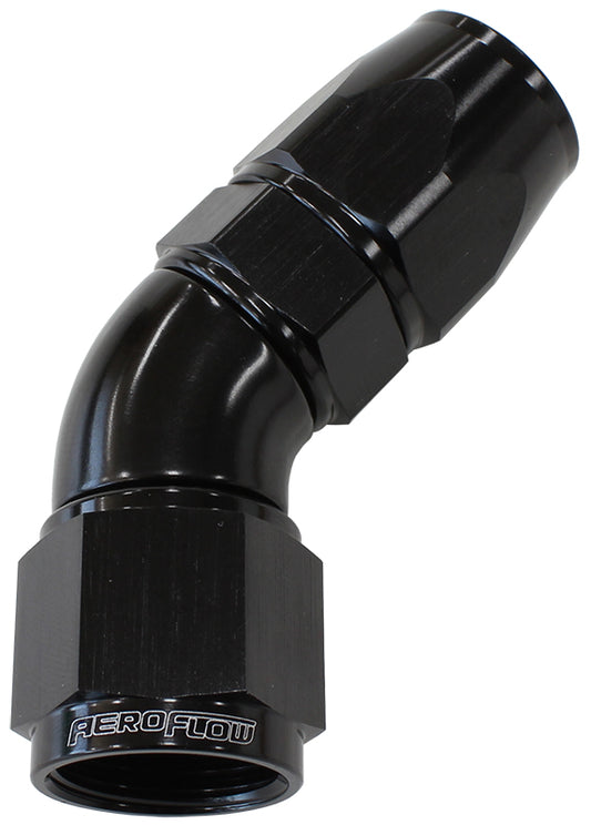 45 DEG -8AN FULL FLOW TEFLON  HOSE END BLACK 1 PIECE FULLFLO Default Title