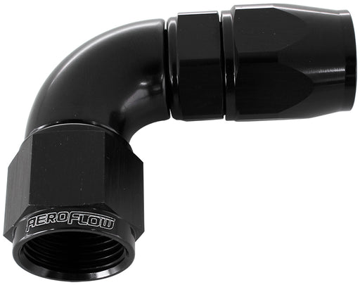 90 DEG -4AN FULL FLOW TEFLON  HOSE END BLACK 1 PIECE FULLFLO