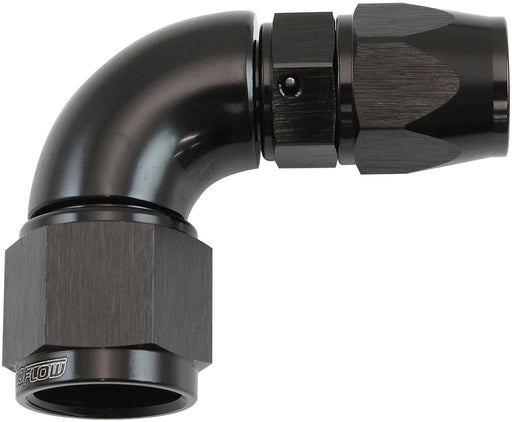 STEPPED 90 DEGREE END -6 HOSE TO -8AN REDUCER HOSE END BLACKTEFLON AF 573-06-08DBLK