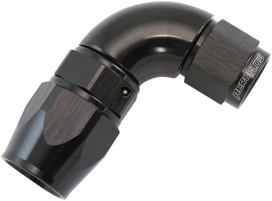 STEPPED 90 DEGREE END -8 HOSE TO -6AN EXPANDER HOSE END BLACTEFLON AF 573-08-06DBLK