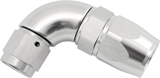 STEPPED 90 DEGREE END -8 HOSE TO -6AN EXPANDER HOSE END SILVTEFLON AF 573-08-06DS
