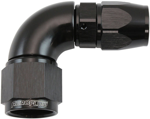 STEPPED 90 DEGREE END -8 HOSE TO -10AN REDUCER HOSE END BLACTEFLON AF 573-08-10DBLK