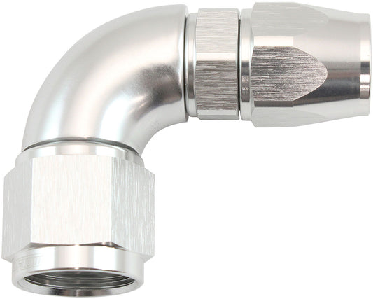 STEPPED 90 DEGREE END -8 HOSE TO -10AN REDUCER HOSE END SILVTEFLON AF 573-08-10DS