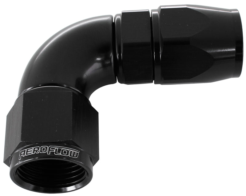 90 DEG -8AN FULL FLOW TEFLON  HOSE END BLACK 1 PIECE 25pk