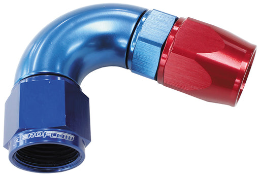 120 DEG -8AN FULL FLOW TEFLON HOSE END BLUE 1 PIECE FULLFLOW